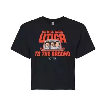 Укороченная футболка The Office Burn Utica для юниоров Licensed Character, черный