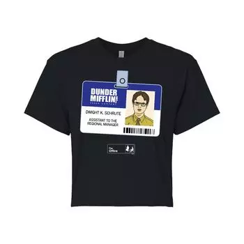 Укороченная футболка The Office Dwight Badge для юниоров Licensed Character, черный