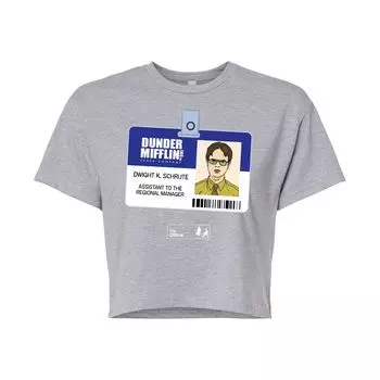 Укороченная футболка The Office Dwight Badge для юниоров Licensed Character, серый
