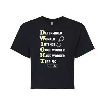 Укороченная футболка The Office Dwight для юниоров Licensed Character, черный