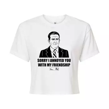 Укороченная футболка The Office Friendship для подростков Licensed Character, белый