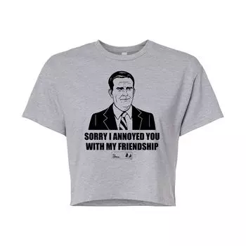 Укороченная футболка The Office Friendship для подростков Licensed Character, серый