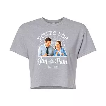 Укороченная футболка The Office Jim To Pam для юниоров Licensed Character, серый