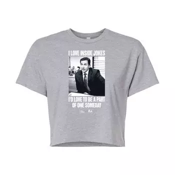 Укороченная футболка The Office Michael Jokes для юниоров Licensed Character, серый