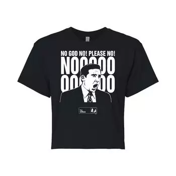 Укороченная футболка The Office No God для юниоров Licensed Character, черный