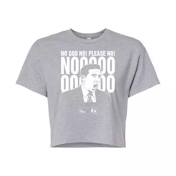 Укороченная футболка The Office No God для юниоров Licensed Character, серый