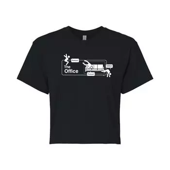 Укороченная футболка The Office Parkour с логотипом для юниоров Licensed Character, черный