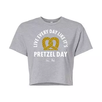 Укороченная футболка The Office Pretzel Day для юниоров Licensed Character, серый