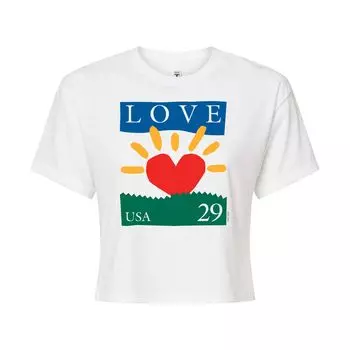 Укороченная футболка USPS Heart "Love 29" для юниоров Licensed Character, белый