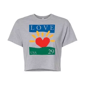 Укороченная футболка USPS Heart "Love 29" для юниоров Licensed Character, серый