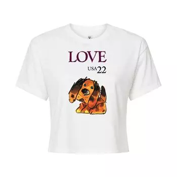 Укороченная футболка USPS Puppy "Love 22" для юниоров Licensed Character, белый