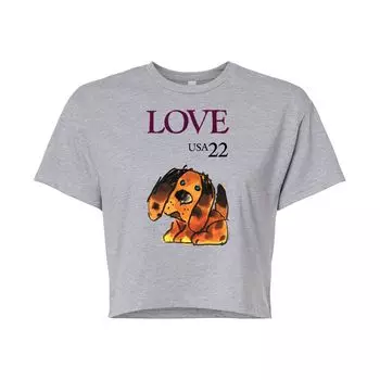 Укороченная футболка USPS Puppy "Love 22" для юниоров Licensed Character, серый