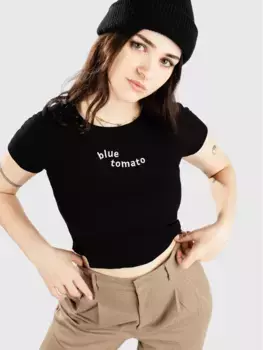Укороченная футболка в рубчик Blue Tomato, черный