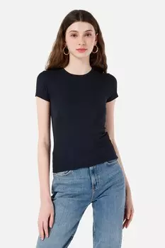 Укороченная футболка в рубчик Colin'S, черный