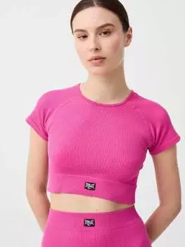 Укороченная футболка в рубчик Everlast, цвет fuchsia