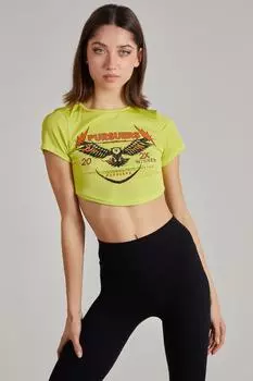 Укороченная футболка в рубчик Pink Vanilla, зеленый