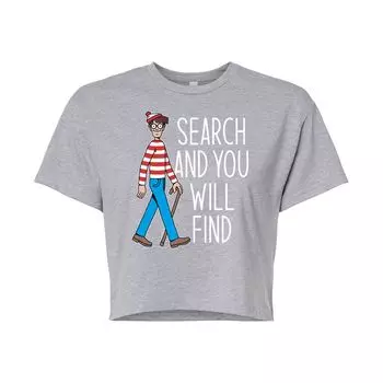 Укороченная футболка Where's Waldo Search для юниоров Licensed Character, серый