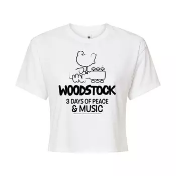 Укороченная футболка Woodstock 3 Days of Peace для юниоров Licensed Character, белый