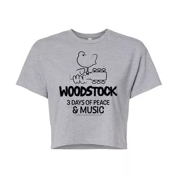 Укороченная футболка Woodstock 3 Days of Peace для юниоров Licensed Character, серый