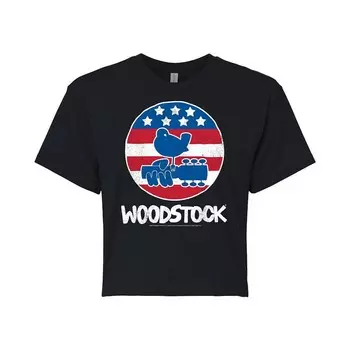 Укороченная футболка Woodstock Americana для юниоров Licensed Character, черный