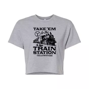 Укороченная футболка Yellowstone для юниоров с надписью Take 'Em To The Train Station Licensed Character