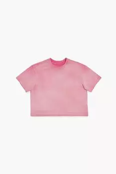 Укороченная хлопковая футболка для девочек Forever 21, розовый