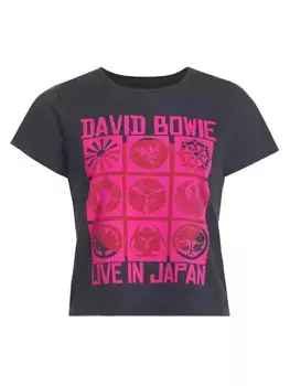 Укороченная хлопковая футболка Itty с графическим рисунком Mother, цвет bowie live in japan