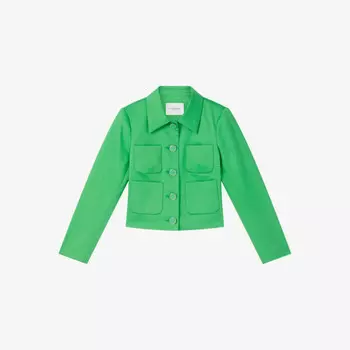 Укороченная хлопковая куртка Charlotte с накладными карманами Lk Bennett, зеленый