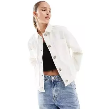 Укороченная хлопковая Куртка New Look с камнем