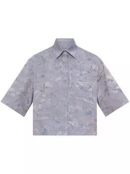 Укороченная хлопковая рубашка с принтом «Ангел» от Off-White, фиолетовый