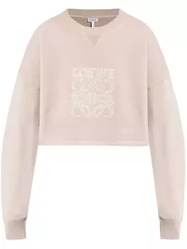 Укороченная хлопковая толстовка LOEWE, нейтральный