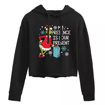Укороченная худи Dr. Seuss Grinch My Presence для юниоров Licensed Character, черный