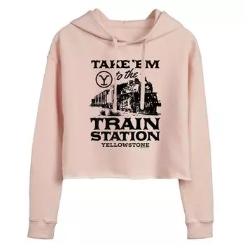 Худи с графическим рисунком Yellowstone Train Station Licensed Character, розовый