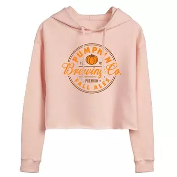 Укороченная худи с графическим рисунком Juniors' Pumpkin Brewing Co. Licensed Character