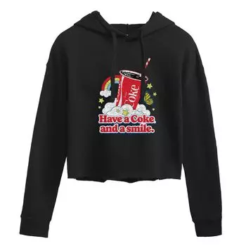 Укороченная худи с рисунком Coca-Cola для юниоров Licensed Character, черный