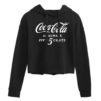 Укороченная худи с рисунком Coca-Cola Five Cents для юниоров Licensed Character, черный