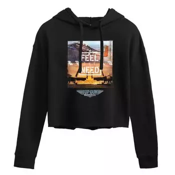 Укороченная худи с рисунком Juniors' Top Gun "Feel the Need" Licensed Character