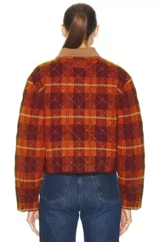 Укороченная кашемировая куртка в клетку тартан Guest In Residence, цвет Plum Combo