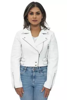 Укороченная кожаная косуха Brando-Дамаск Infinity Leather, белый