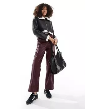 Укороченная куртка-авиатор черного цвета Brave Soul