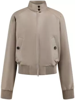 Укороченная куртка-бомбер Ferragamo из кожи наппа, серый