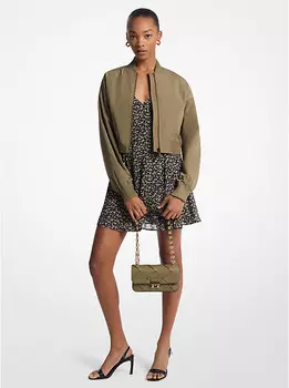 Укороченная куртка-бомбер Michael Kors, зеленый