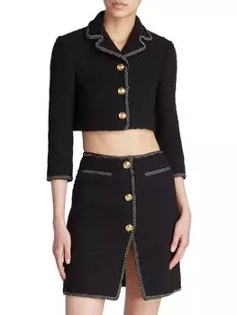 Укороченная куртка-букле Giambattista Valli, черный