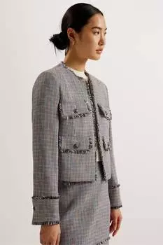 Укороченная куртка-букле Mayumi Ted Baker, серый