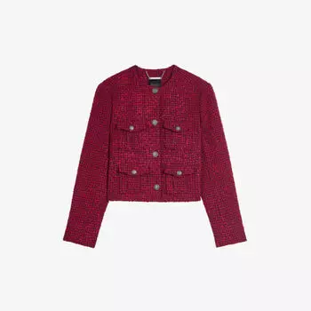 Укороченная куртка-букле Pennio с круглым вырезом Ted Baker, красный