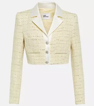 Укороченная куртка-букле Self-Portrait, желтый