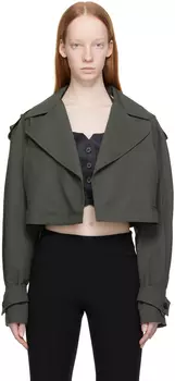 Укороченная куртка цвета хаки LVIR