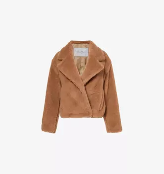 Укороченная куртка Gardone свободного покроя из верблюжьей шерсти и шелка Max Mara, коричневый