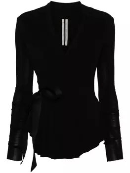 Укороченная куртка Hollywood из джерси Rick Owens, черный