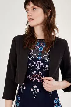 Укороченная куртка 'Hortensia' с фестонами Monsoon, черный